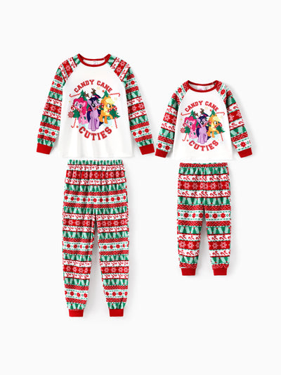 My Little Pony Christmas Mommy and Me Fleece Pajamas Set with Christmas Socks Red