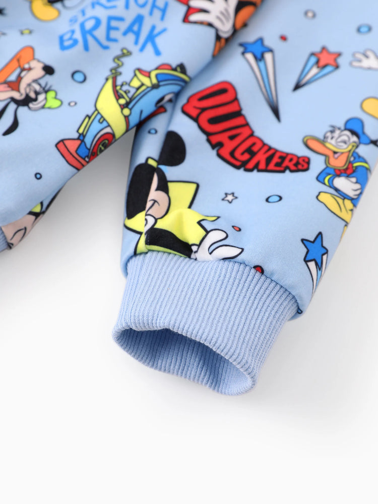 Conjunto de sudadera con capucha y pantalones de algodón de Mickey Mouse de Disney Mickey y sus amigos para niño pequeño, 2 piezas, azul claro