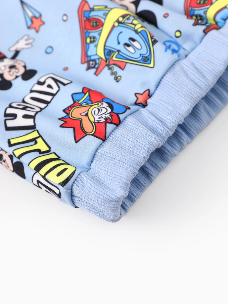Conjunto de sudadera con capucha y pantalones de algodón de Mickey Mouse de Disney Mickey y sus amigos para niño pequeño, 2 piezas, azul claro