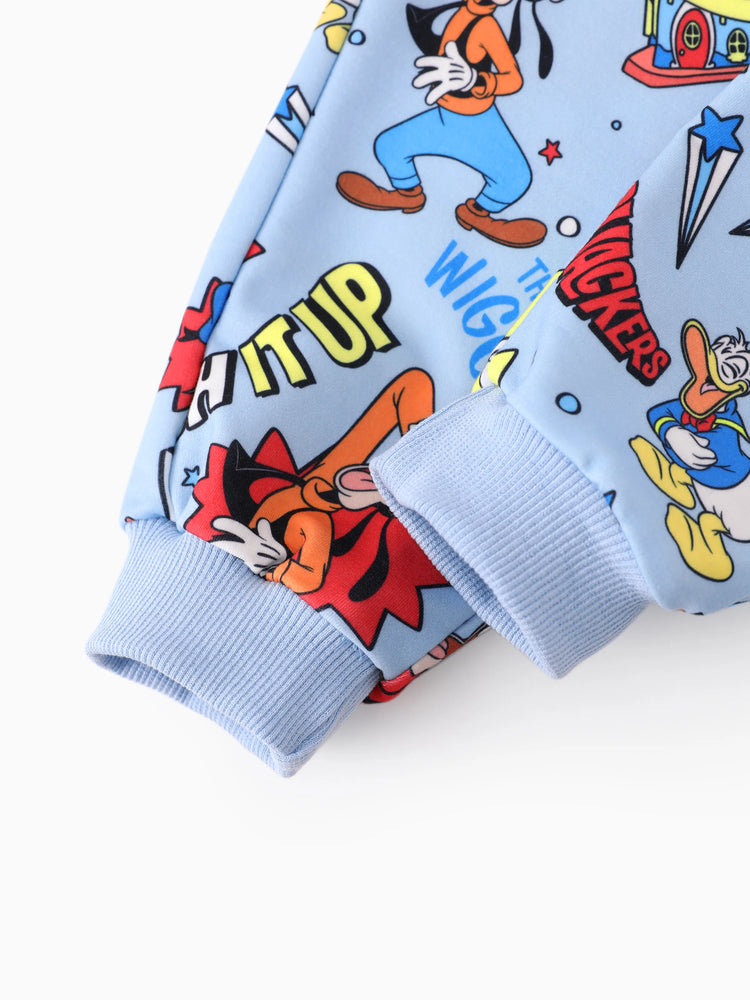 Conjunto de sudadera con capucha y pantalones de algodón de Mickey Mouse de Disney Mickey y sus amigos para niño pequeño, 2 piezas, azul claro