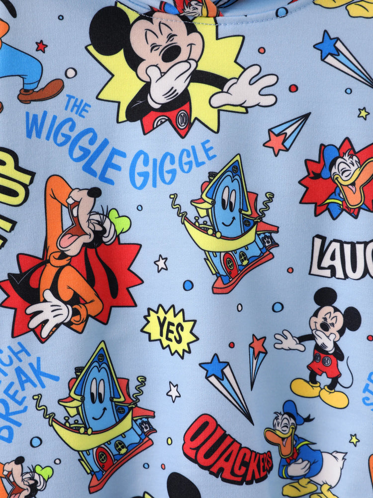 Conjunto de sudadera con capucha y pantalones de algodón de Mickey Mouse de Disney Mickey y sus amigos para niño pequeño, 2 piezas, azul claro