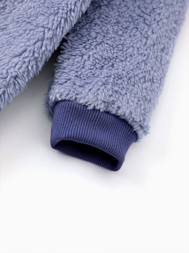 Toy Story Baby Boy Buzz Lightyear Double-sided Fleece Hooded Jumpsuit Blue