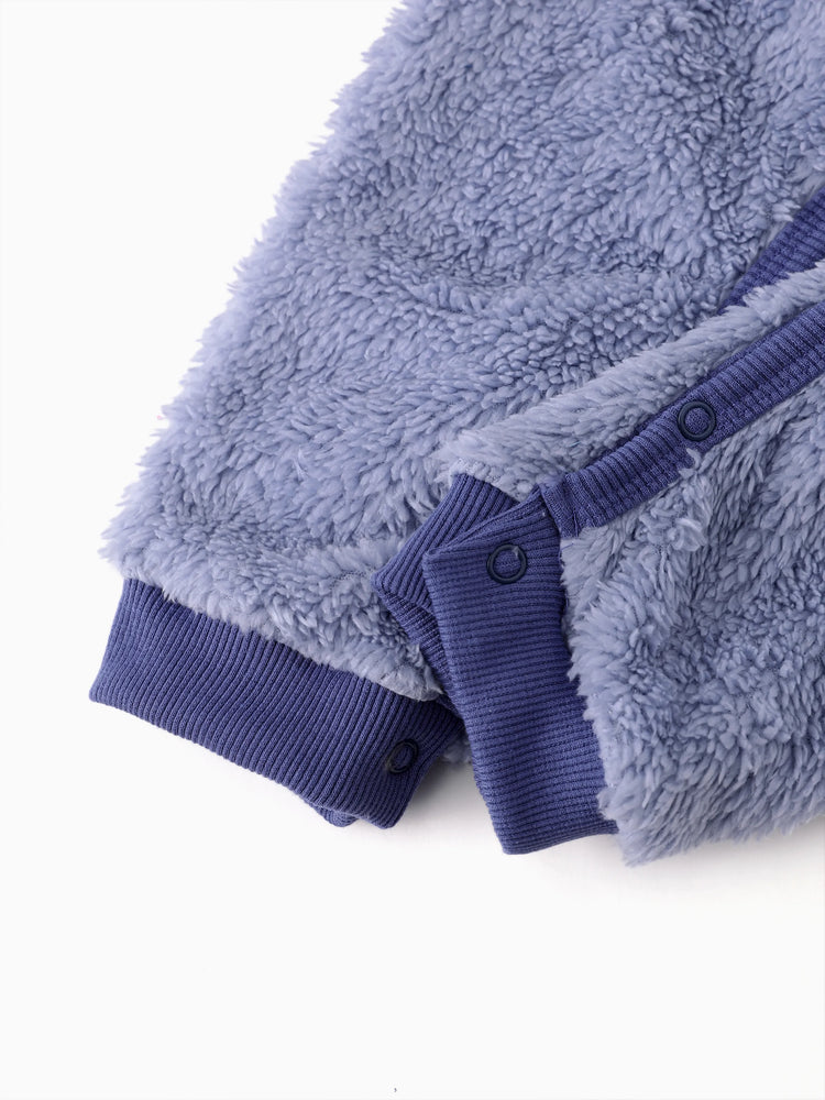 Toy Story Baby Boy Buzz Lightyear Double-sided Fleece Hooded Jumpsuit Blue