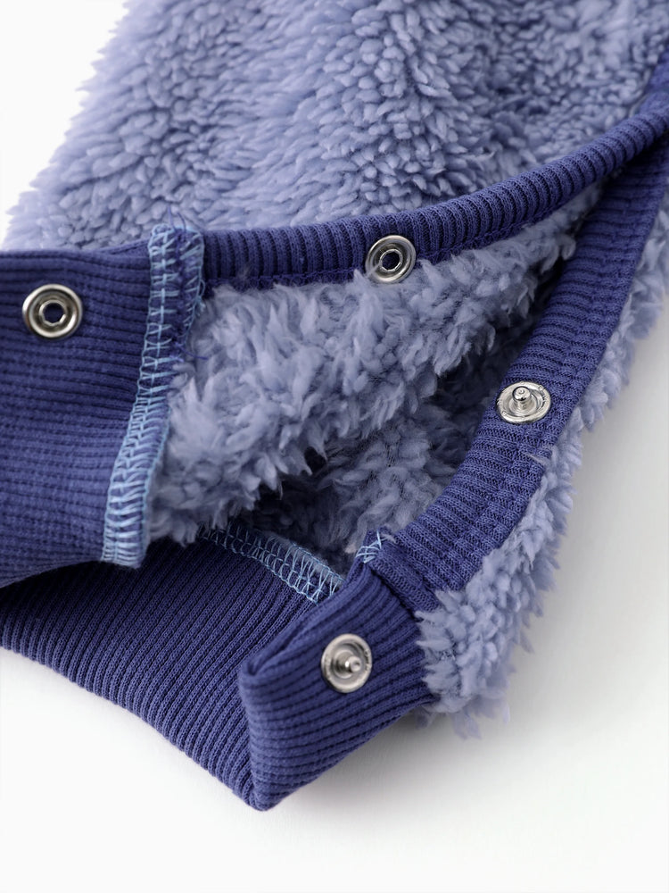 Toy Story Baby Boy Buzz Lightyear Double-sided Fleece Hooded Jumpsuit Blue