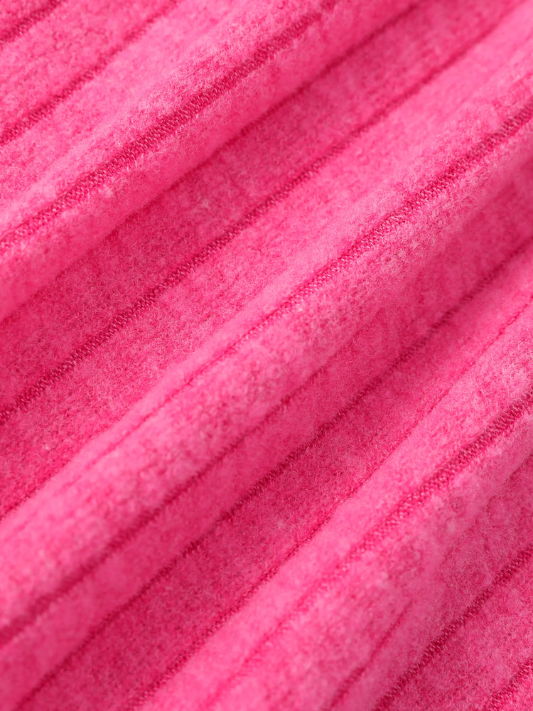 Barbie Toddler/Kids Girl Ribbed Knit Fabric Terry Embroidery Dress Hot Pink