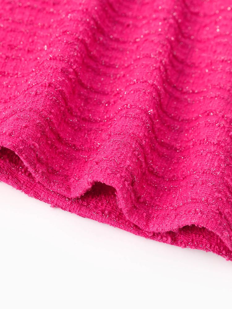 Disney Mickey and Friends Toddler/Kids Girl Minnie Mouse Embroidery Patch Pockets Dress Hot Pink