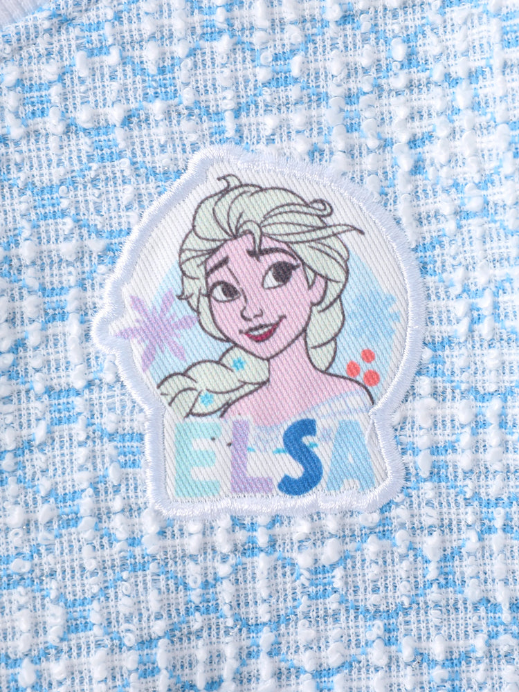 Disney Frozen Toddler/Kids Girl Elsa Embroidered Decorative Button Dress Light Blue