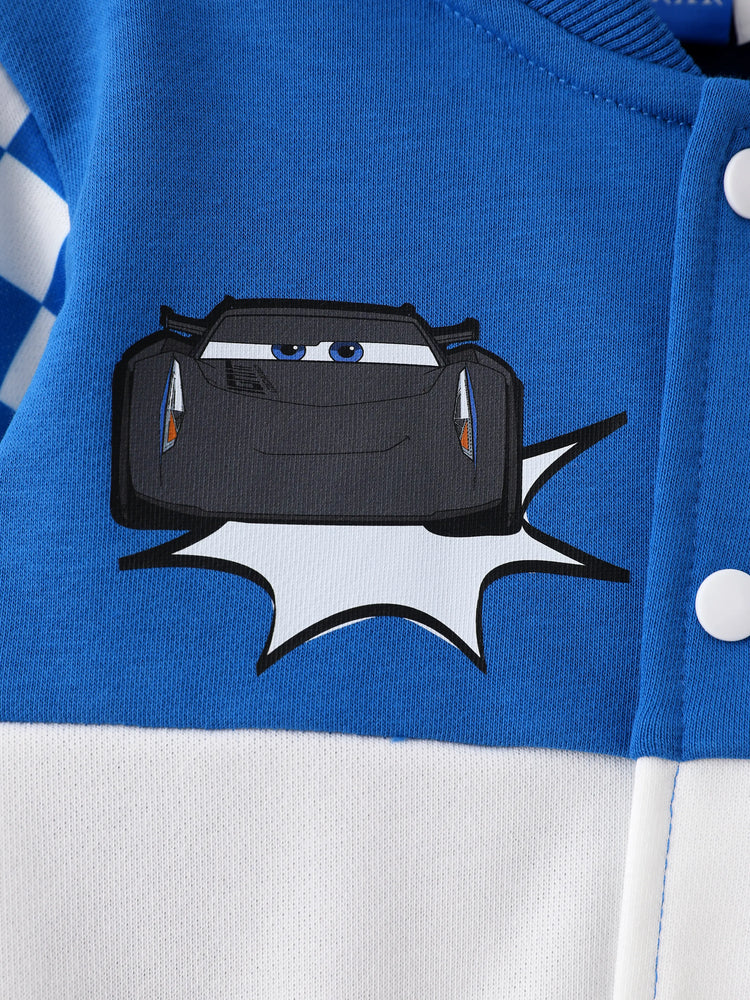 Cars Toddler Boy Lightning McQueen Ramirez Snap-button Knit Fabric Bomber Jacket Blue