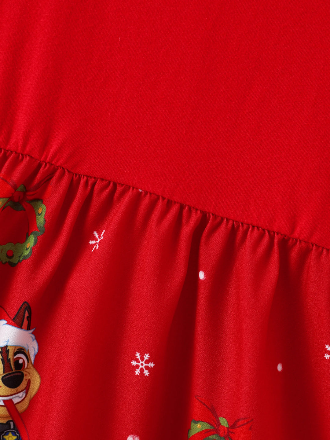 PAW Patrol Kleinkind Mädchen Verfolgungsjagd/Marshall/Rubble/Skye Weihnachten Flatterärmel Rüschen Langarmkleid  rot