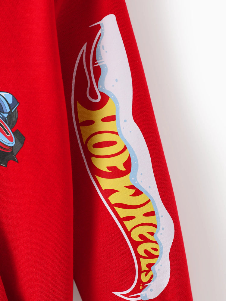 Hot Wheels Toddler/Kids Boy Kangaroo Pocket and Ribbed Cuffs Hoodie Red