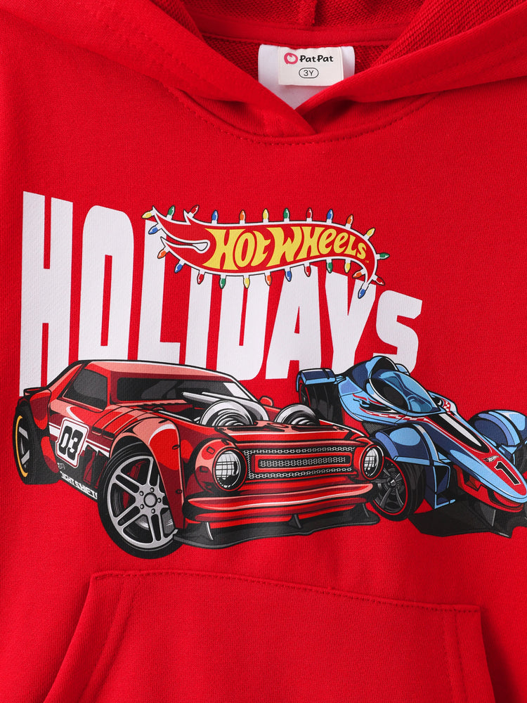 Hot Wheels Toddler/Kids Boy Kangaroo Pocket and Ribbed Cuffs Hoodie Red