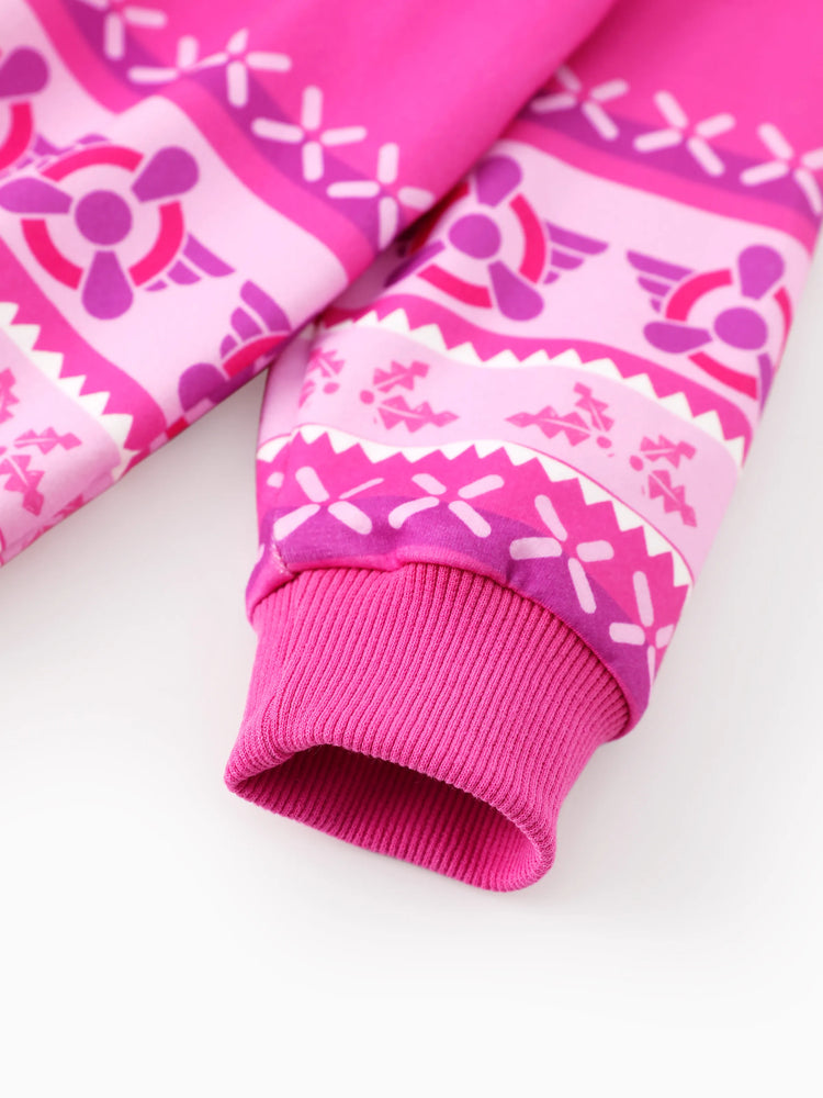 PAW Patrol Toddler Girl Christmas Skye Fair Isle Snowflake Sweatshirt Hot Pink