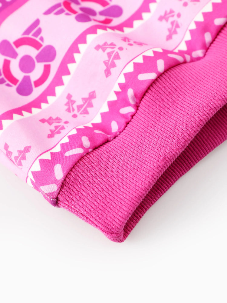 PAW Patrol Toddler Girl Christmas Skye Fair Isle Snowflake Sweatshirt Hot Pink