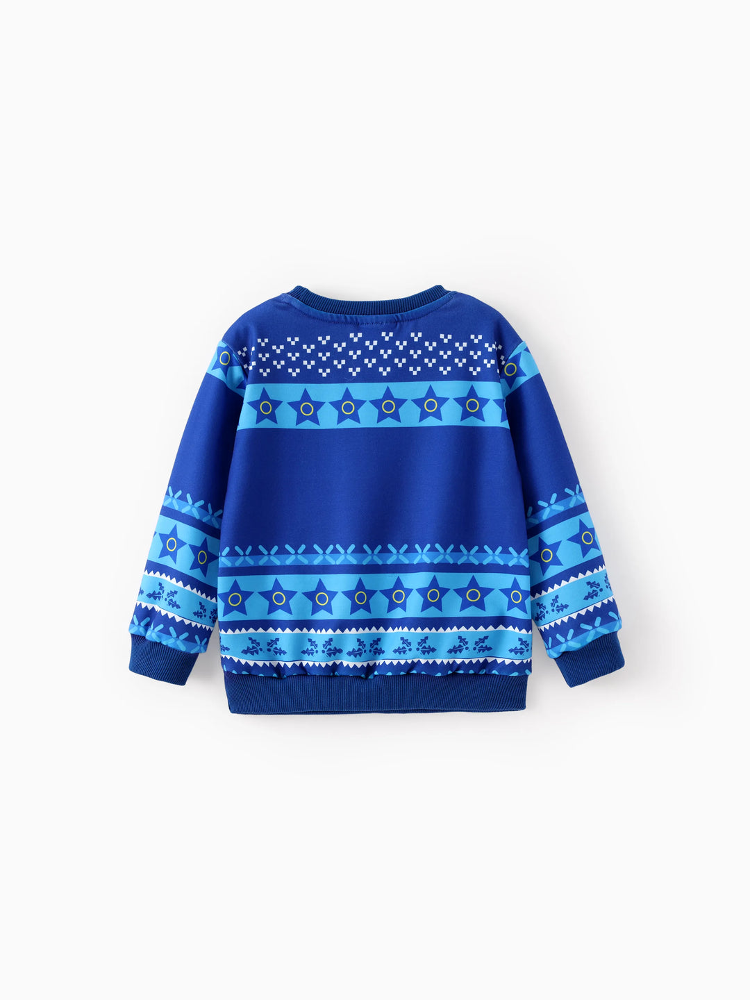 Sweat-shirt bleu Pat' Patrouille pour petit garçon, motif flocons de neige, motif jacquard.