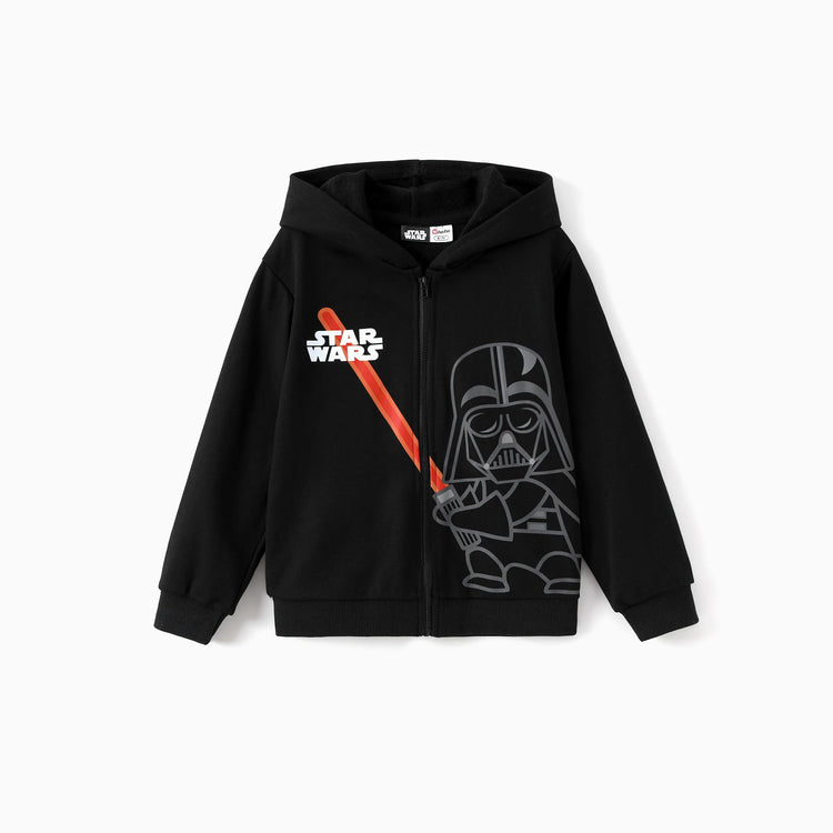 Star Wars Toddler/Kids Boy Grogu Knit Fabric Zip-up Hoodie Jacket Black