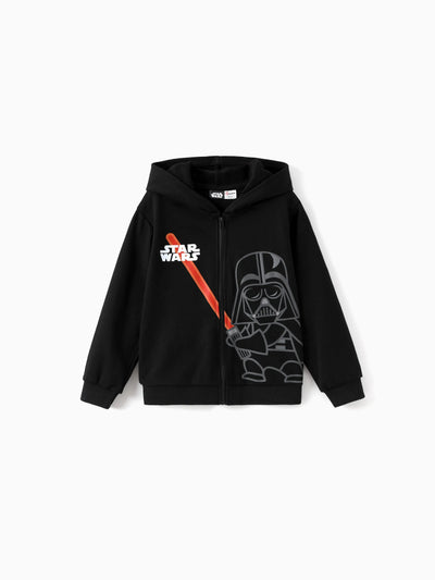 Star Wars Toddler/Kids Boy Grogu Knit Fabric Zip-up Hoodie Jacket Black