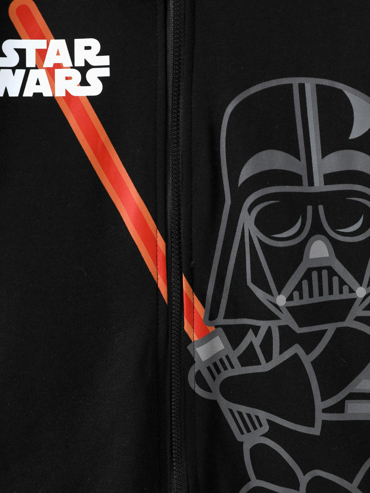 Star Wars Toddler/Kids Boy Grogu Knit Fabric Zip-up Hoodie Jacket Black