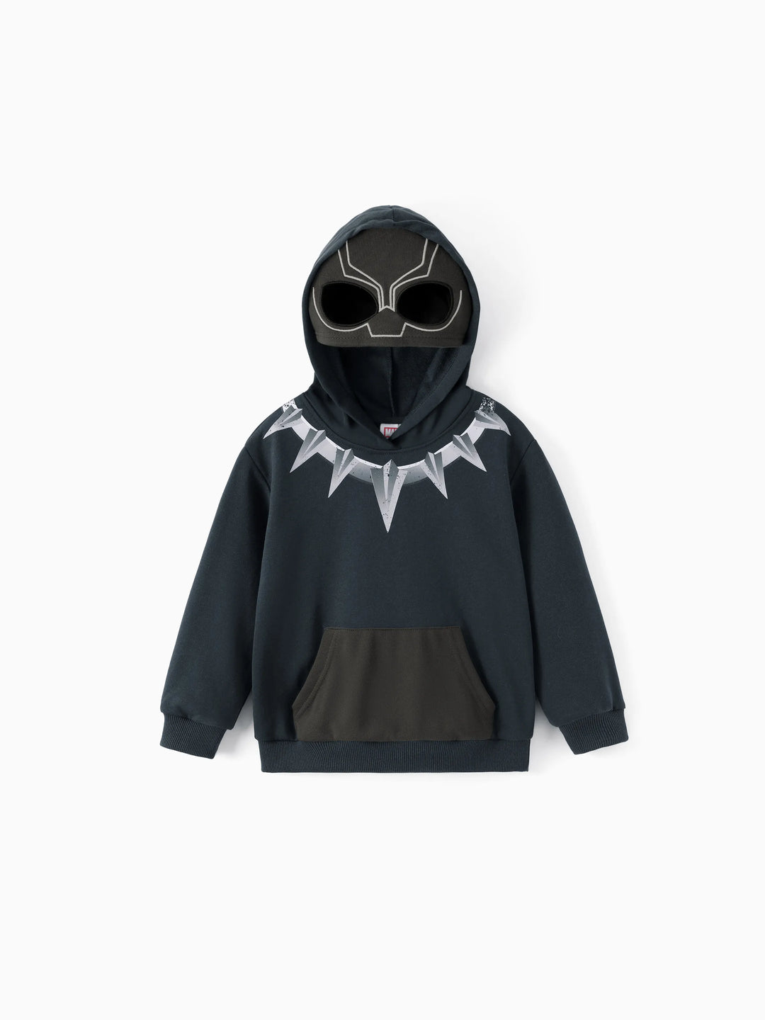 Marvel Toddler/ Kid Boy 2pcs Blac Panther Costume Sweatshirt and Pants Set with Built-in Mask Dark Grey