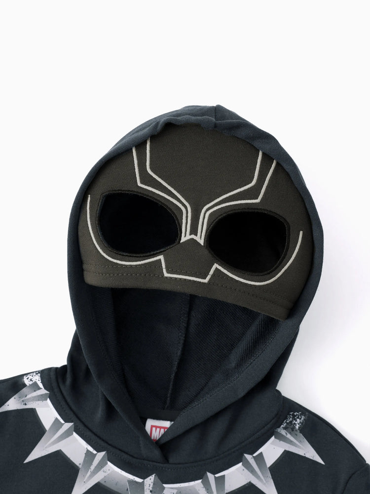Marvel Toddler/ Kid Boy 2pcs Blac Panther Costume Sweatshirt and Pants Set with Built-in Mask Dark Grey