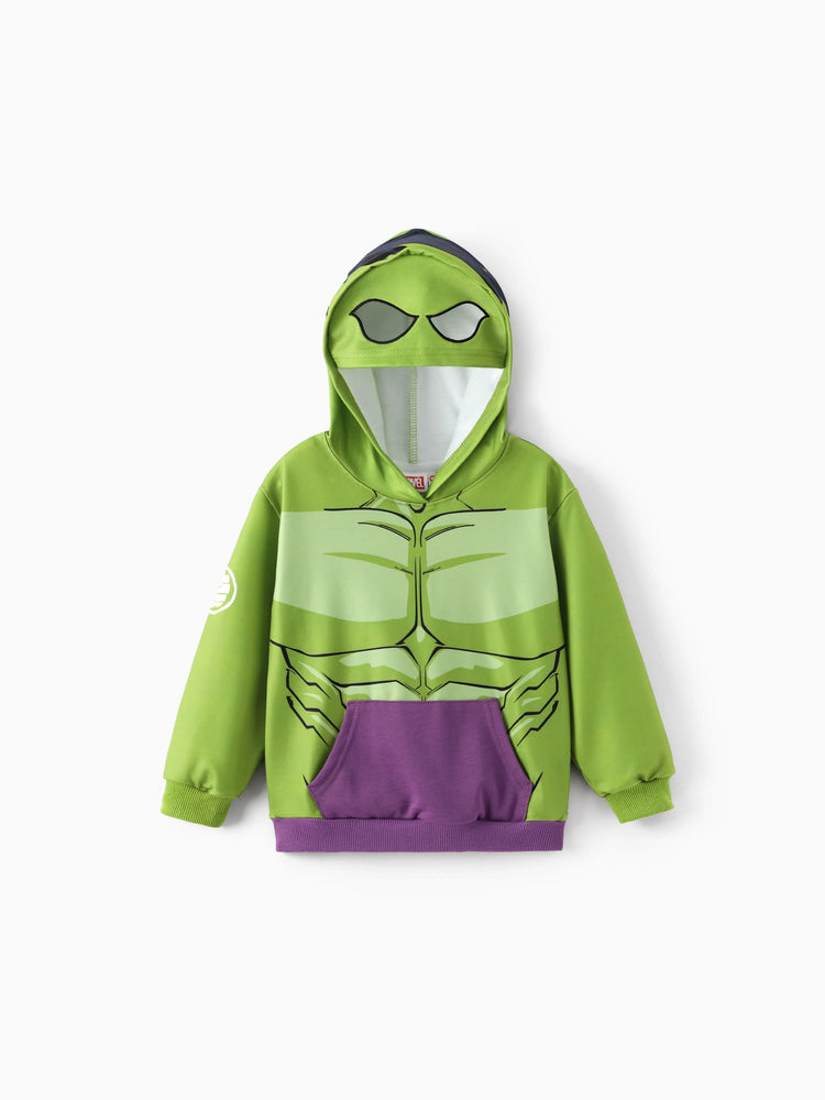 Marvel Kleinkind / Kind Junge 2pcs Superheld Kostüm Sweatshirt und Hosen Set mit eingebauter Maske grün