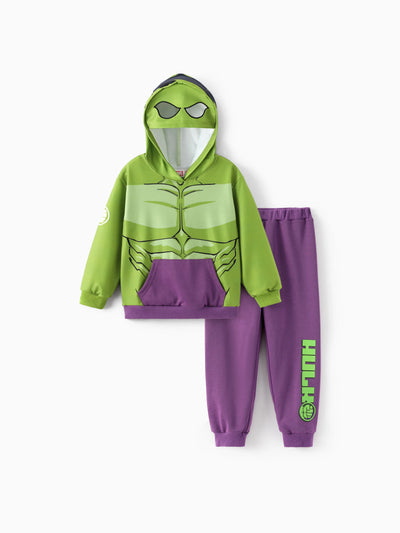Marvel Toddler/ Kid Boy 2pcs Green Hulk Costume Sweatshirt and Pants Set with Built-in Mask Green