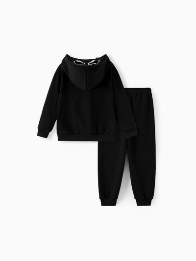 Marvel Toddler/ Kid Boy 2pcs Venom Costume Sweatshirt and Pants Set with Built-in Mask Black