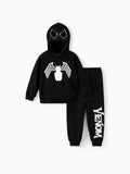 Marvel Toddler/ Kid Boy 2pcs Venom Costume Sweatshirt and Pants Set with Built-in Mask Black