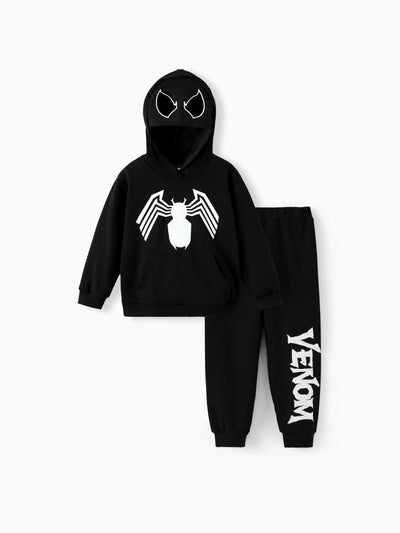 Marvel Toddler/ Kid Boy 2pcs Venom Costume Sweatshirt and Pants Set with Built-in Mask Black