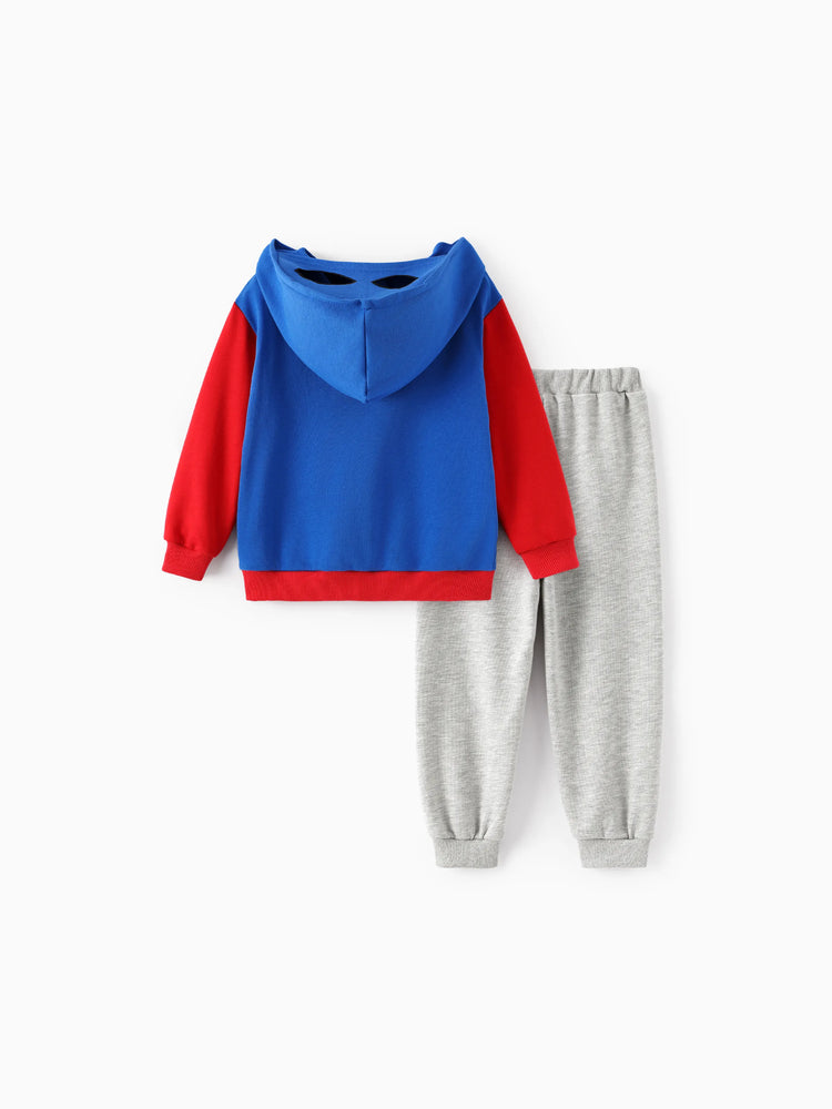 Marvel Kleinkind / Kind Junge 2pcs Superheld Kostüm Sweatshirt und Hosen Set mit eingebauter Maske grau