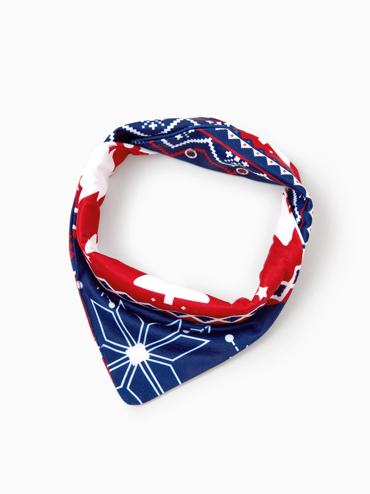 Christmas Matching Family Pajamas Set 3D Reindeer Hooded Allover Snowflake Print Red and Blue Onesie PJS with Christmas Socks Red-2