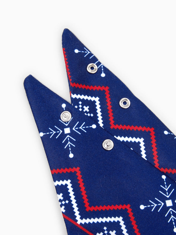 Christmas Matching Family Pajamas Set 3D Reindeer Hooded Allover Snowflake Print Red and Blue Onesie PJS with Christmas Socks Red-2