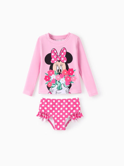 Disney Mickey and Friends Toddler/Kid Girl 2pcs Minnie Mouse Ruffle Swimsuit Pink