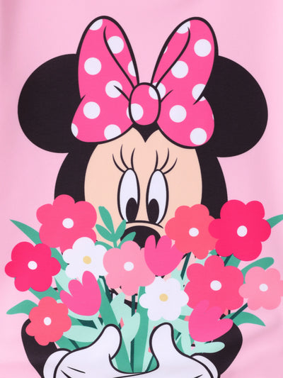 Disney Mickey and Friends Toddler/Kid Girl 2pcs Minnie Mouse UPF50+ Ruffle Swimsuit Pink