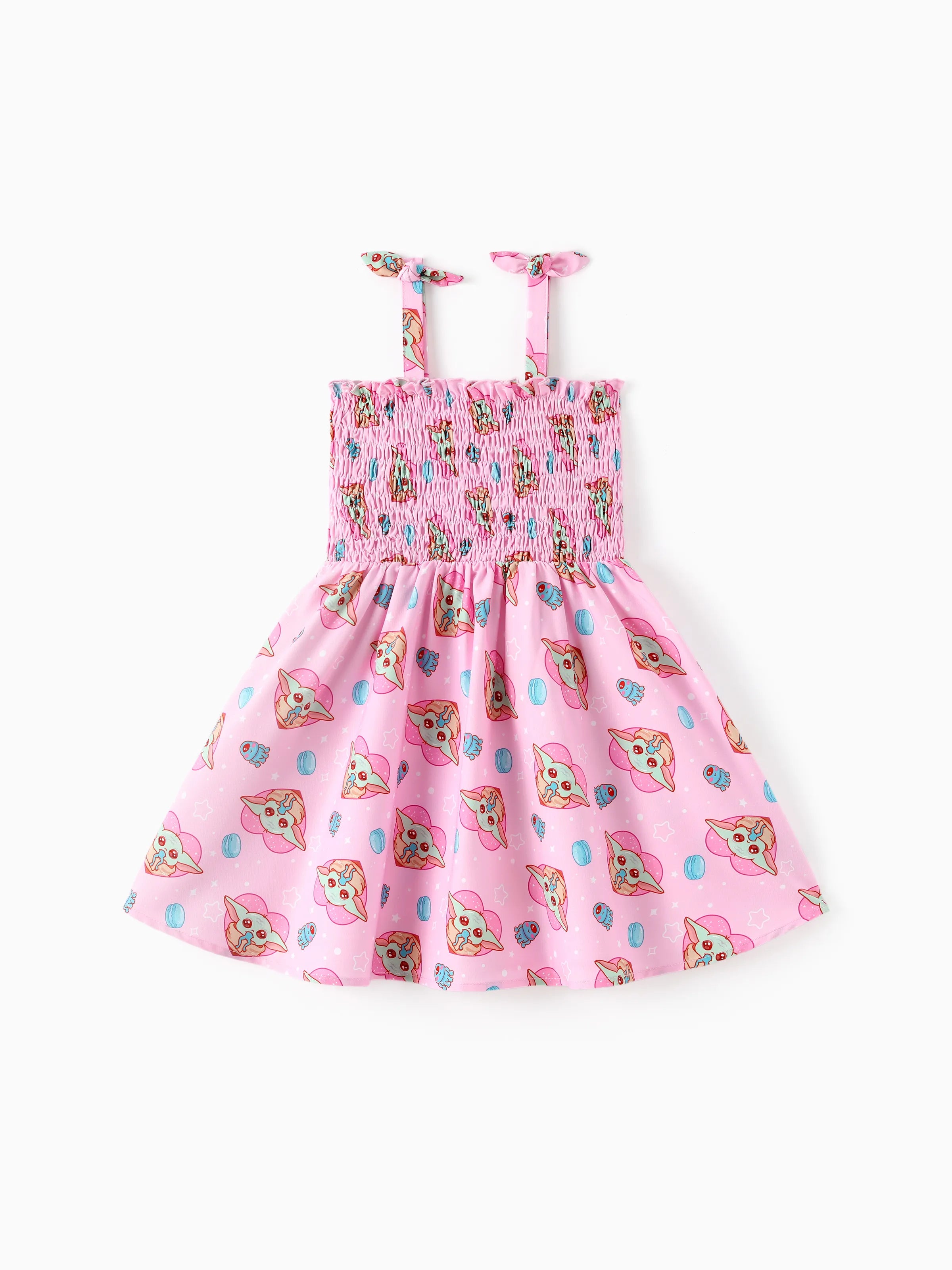 Grogu Smocked Dress (Pink) — The Everyday Twirl