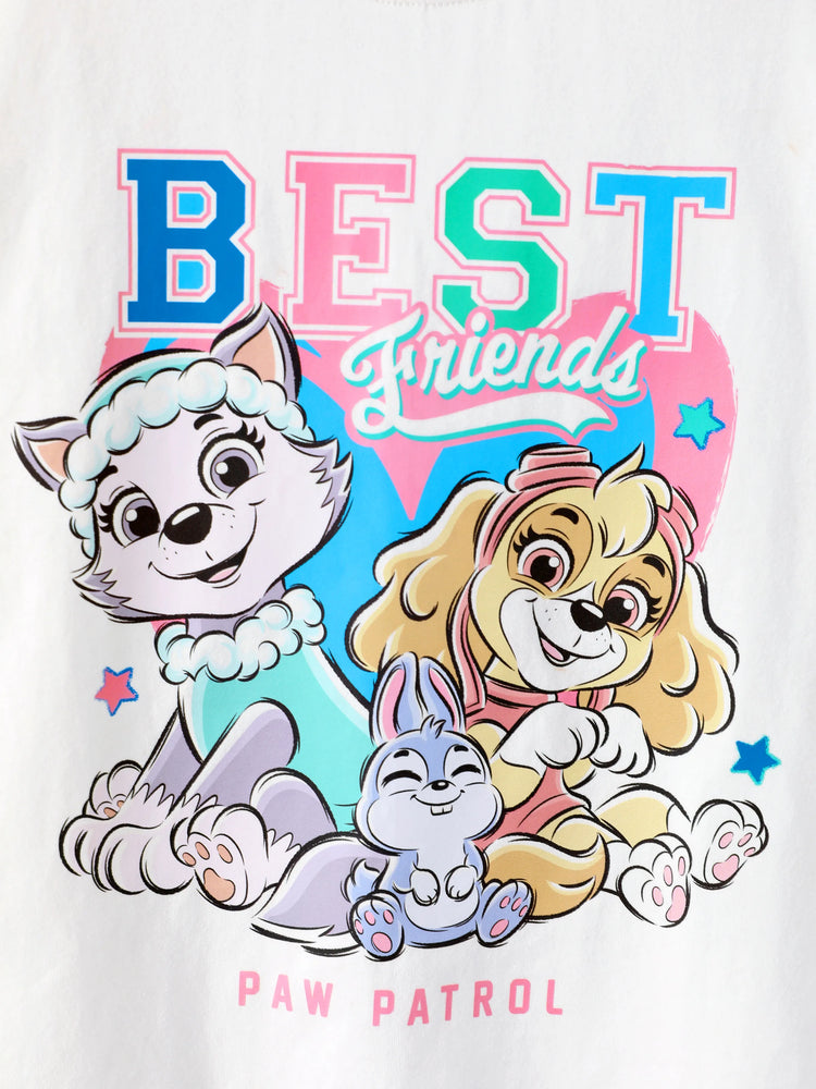 PAW Patrol Toddler Girl 2pcs Skye & Everest Cotton Top and Printed Leggings Set White