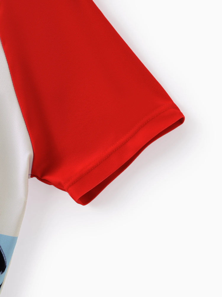 Disney Mickey and Friends Toddler/Kid Boy 2pcs Mickey Mouse Sea Life Print Tops and Trunks Swimsuit Set  Deep Blue