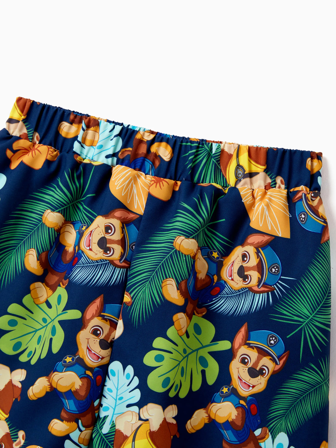 Traje de baño para niños pequeños PAW Patrol 2 piezas Chase/Rubble con protección UPF50+ y estampado de animales, parte superior y pantalones cortos azul profundo