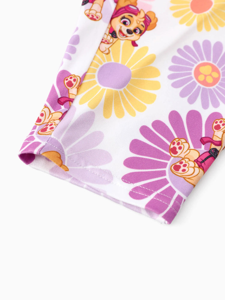 PAW Patrol Toddler Girl Skye Floral Print Jumpsuits Hot Pink