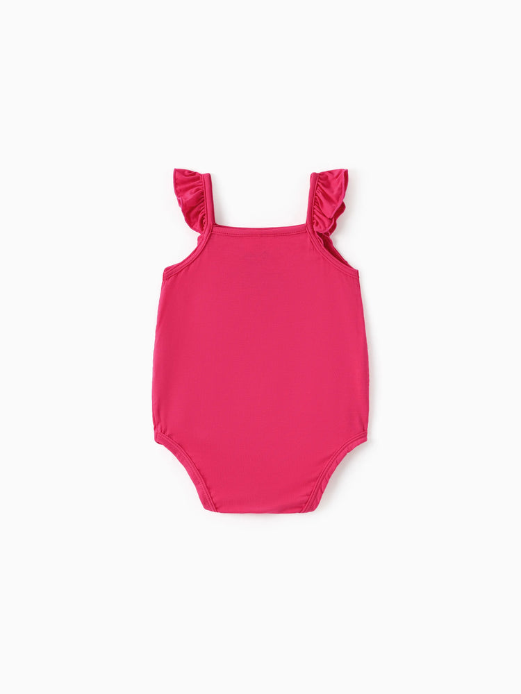 Disney Princess Baby Girl Bamboo 2-Pack Dress and Romper Set Hot Pink