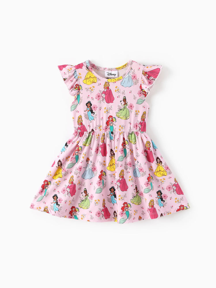 Disney Princess Baby Girl Bamboo 2-Pack Dress and Romper Set Hot Pink