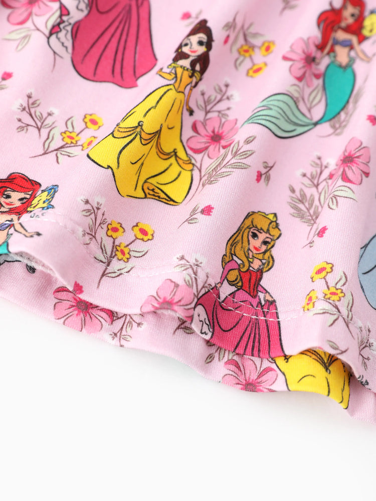 Disney Princess Baby Girl Bamboo 2-Pack Dress and Romper Set Hot Pink