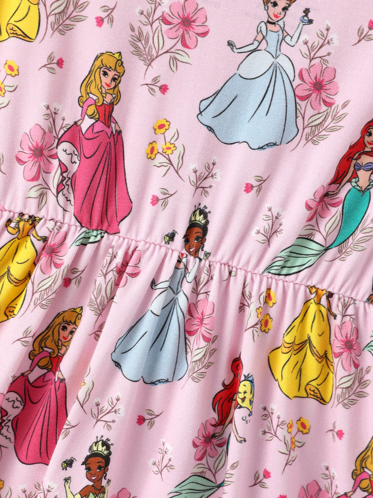 Disney Princess Baby Girl Bamboo 2-Pack Dress and Romper Set Hot Pink