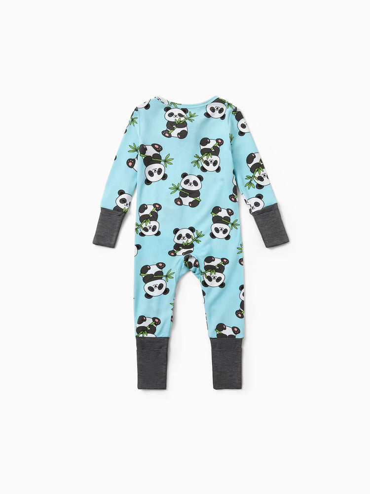 Kids Baby / Girl Bamboo Pajamas With Childlike Print (Snug-Fitting) Light Blue