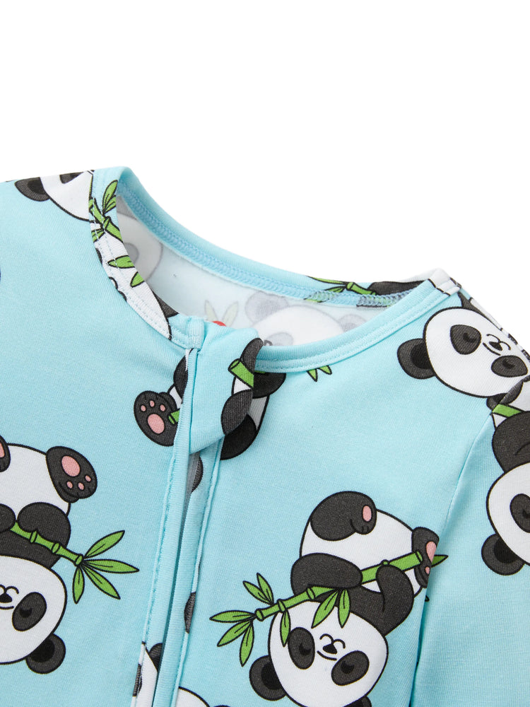 Kids Baby / Girl Bamboo Pajamas With Childlike Print (Snug-Fitting) Light Blue