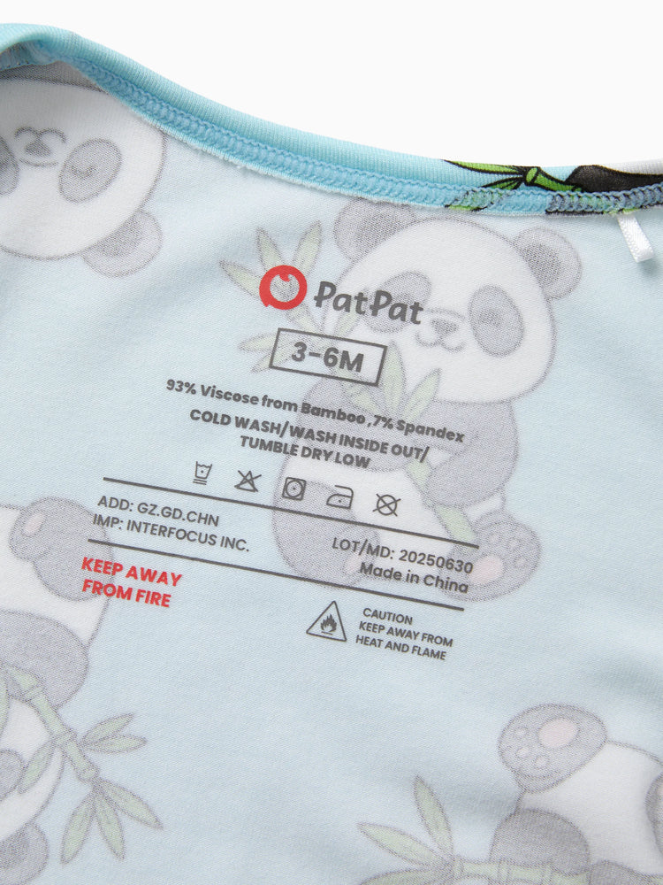 Kids Baby / Girl Bamboo Pajamas With Childlike Print (Snug-Fitting) Light Blue