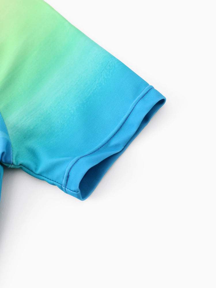 SpongeBob SquarePants Toddler/Kid Boy 2pcs Ocean-themed Print Tops and Trunks Swimsuit  Blue