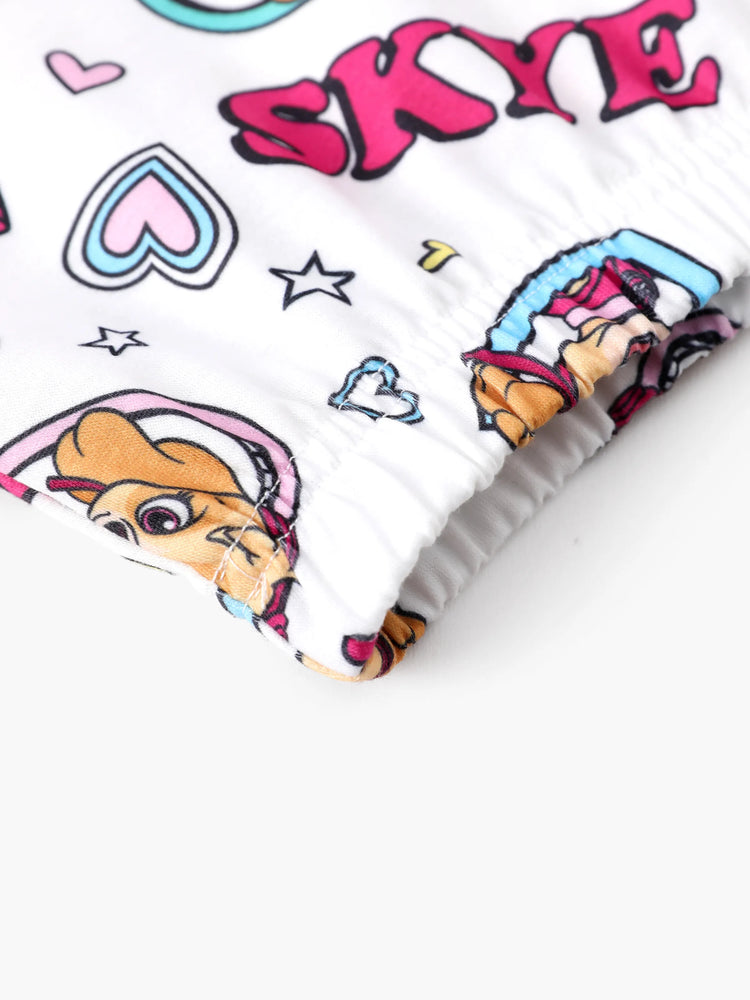 PAW Patrol Toddler Girl 2pcs Skye Ruffled Allover Print Top and Skirt Set  White