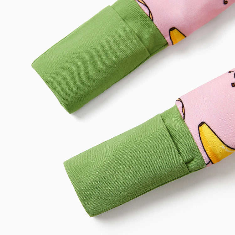 Kids Baby / Girl Bamboo Pajamas With Childlike Print (Snug-Fitting) Peach  Pink