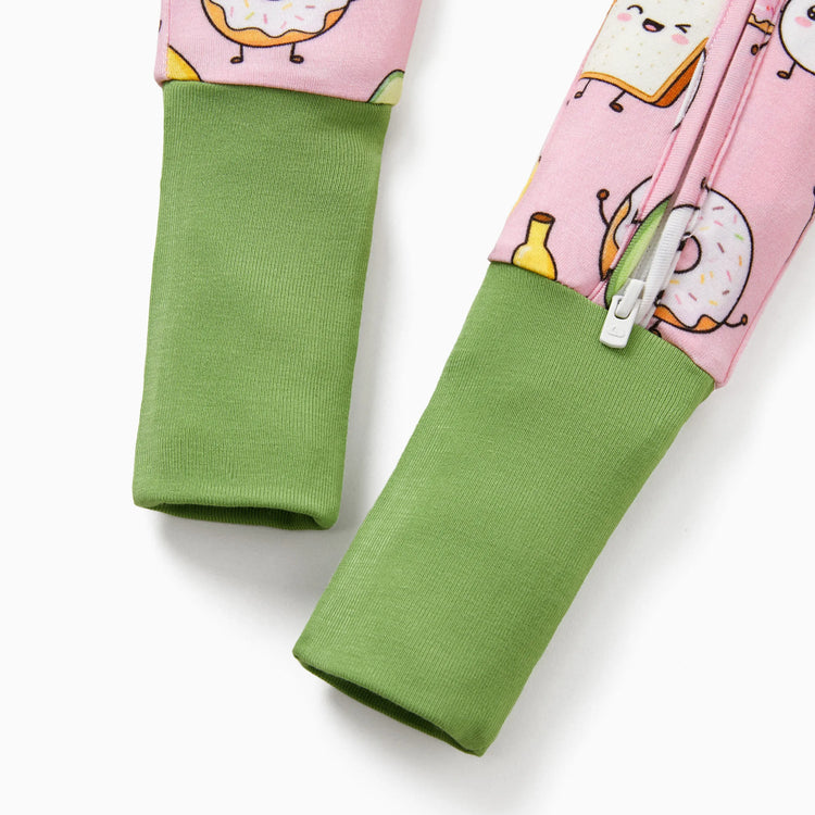 Kids Baby / Girl Bamboo Pajamas With Childlike Print (Snug-Fitting) Peach  Pink