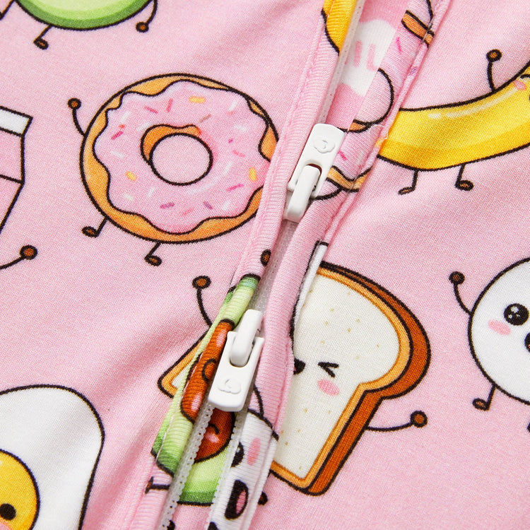 Kids Baby / Girl Bamboo Pajamas With Childlike Print (Snug-Fitting) Peach  Pink